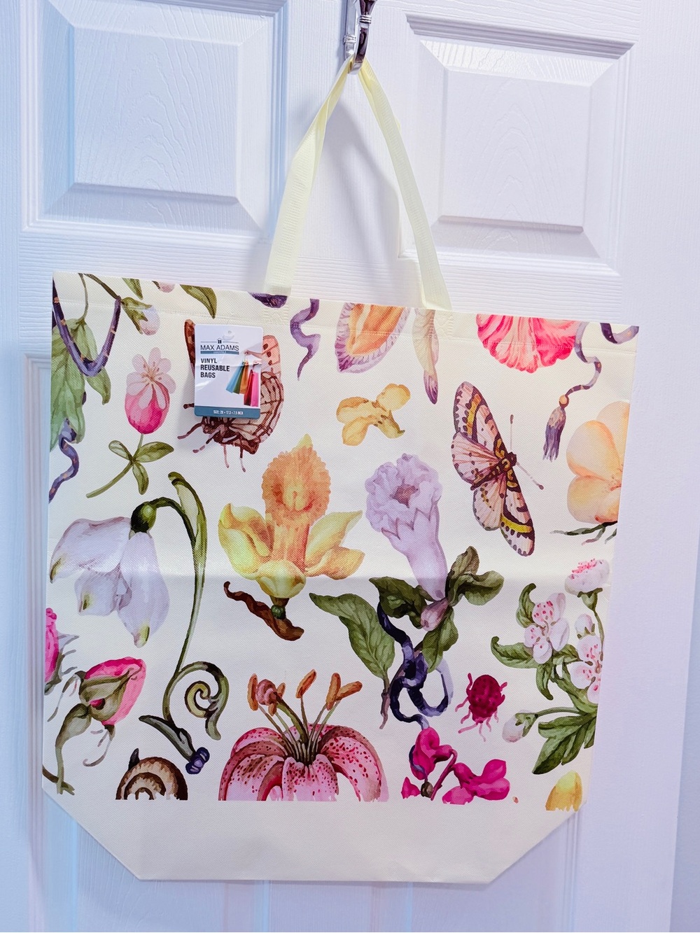 NWT Max Adams Essentials Beautiful Unique Watercolor Floral & Reusable Bag
